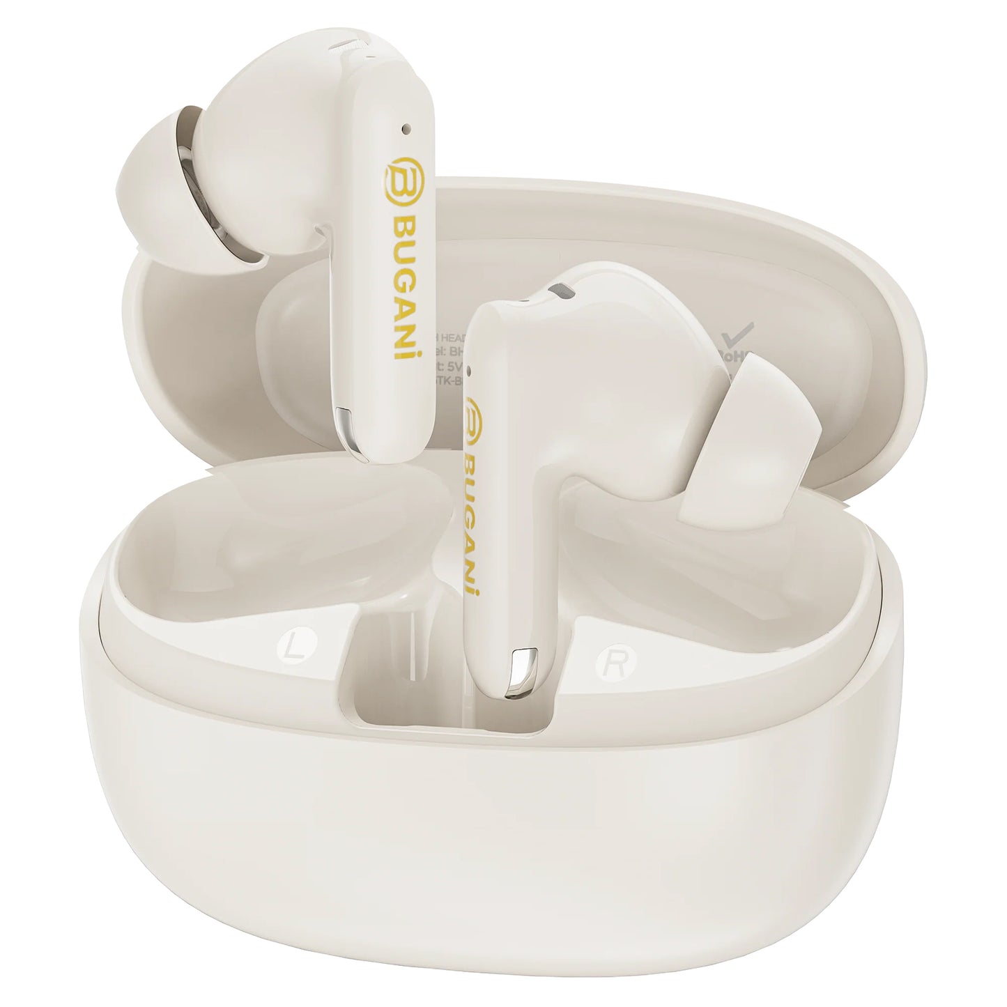 Ασύρματα ακουστικά Bluetooth Bugani Freebuds B20, TWS, ANC, Ανοιχτό Κρεμ