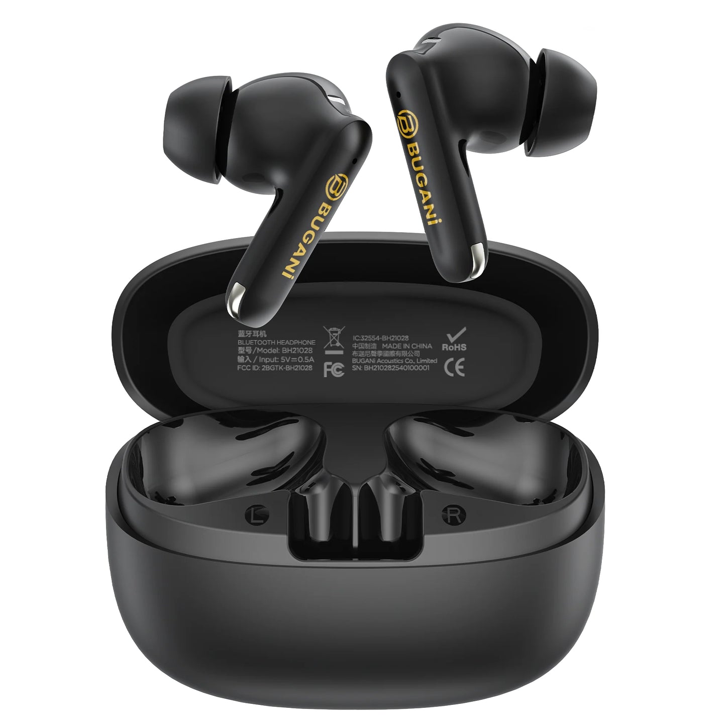 Ασύρματα ακουστικά Bluetooth Bugani Freebuds B20, TWS, ANC, Μαύρο