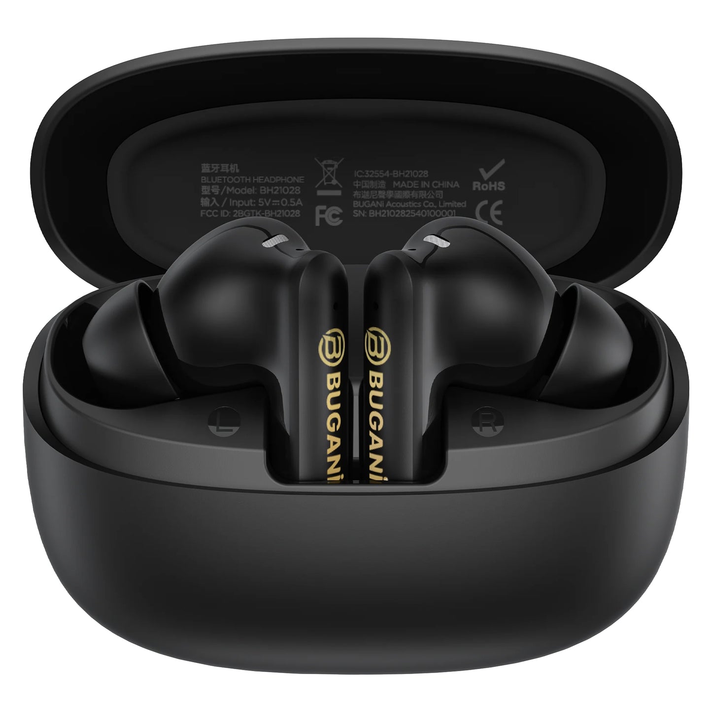 Ασύρματα ακουστικά Bluetooth Bugani Freebuds B20, TWS, ANC, Μαύρο