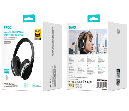 Ασύρματα ακουστικά Bluetooth BWOO BO-BW587, A2DP, ANC, Μαύρο