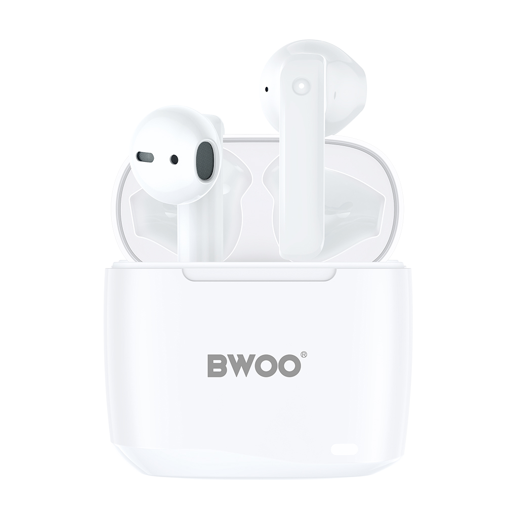 Ασύρματα ακουστικά Bluetooth BWOO BW94, TWS, Λευκό