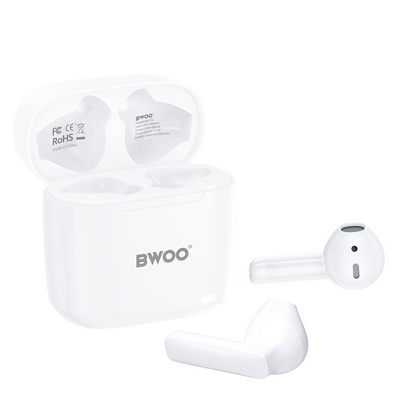 Ασύρματα ακουστικά Bluetooth BWOO BW94, TWS, Λευκό