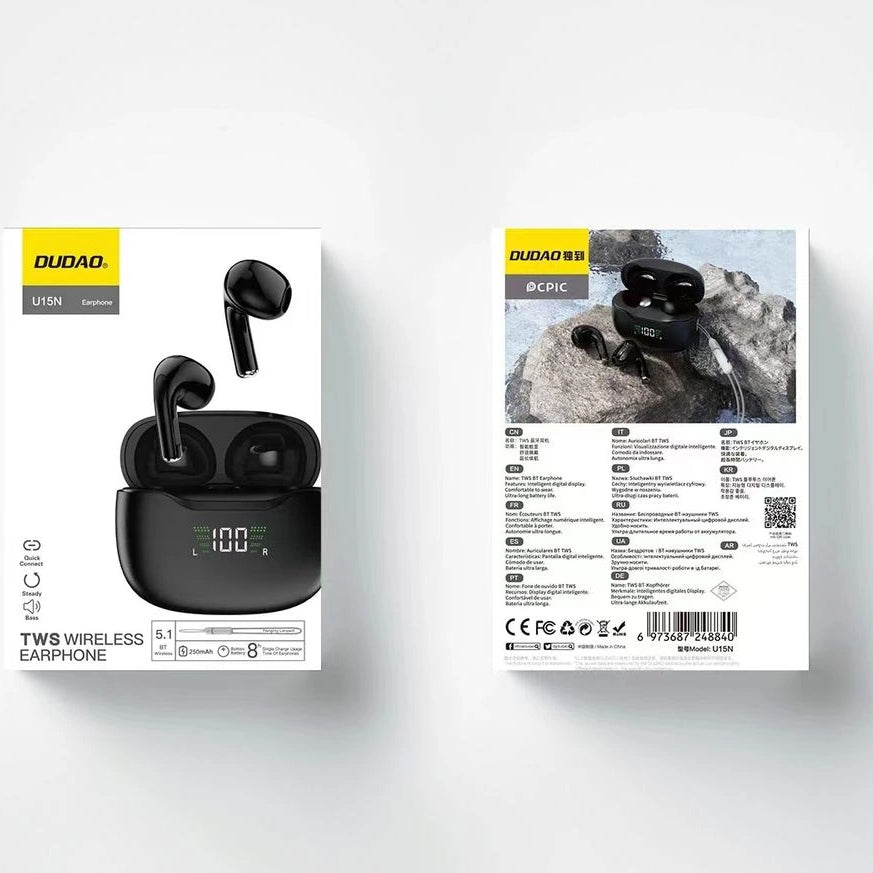 Dudao U15N Bluetooth Handsfree, TWS, Black