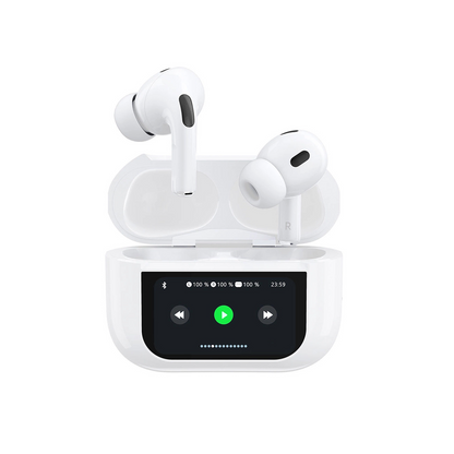 Ακουστικό Bluetooth Dudao U19 Display, TWS, Λευκό, Επανασφραγισμένο