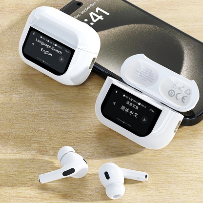 Ακουστικό Bluetooth Dudao U19 Display, TWS, Λευκό, Επανασφραγισμένο
