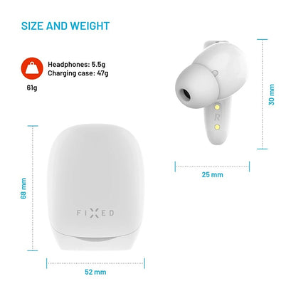 Handsfree Bluetooth Fixed Pods, TWS, Λευκό