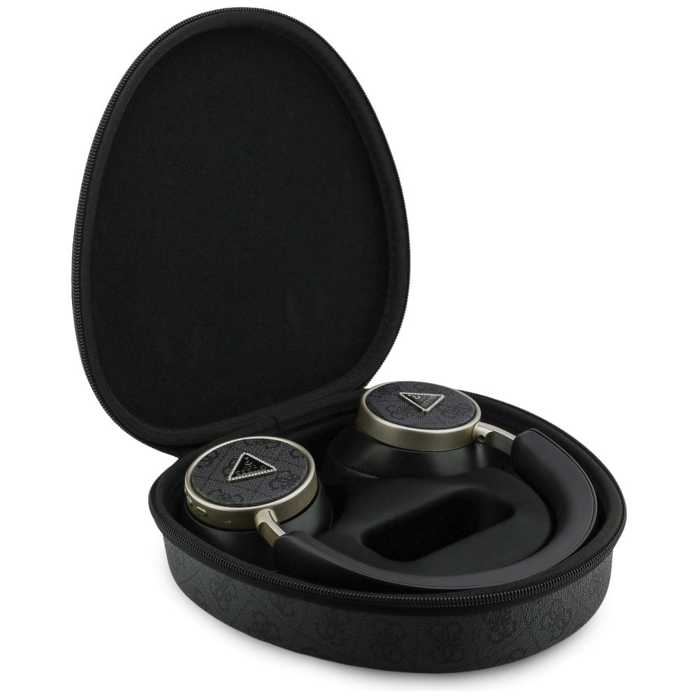 Handsfree Bluetooth Guess 4G Gold Triangle Logo, A2DP, Μαύρο