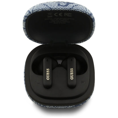 Handsfree Bluetooth Guess 4G Classic Metal Logo, TWS, Μπλε