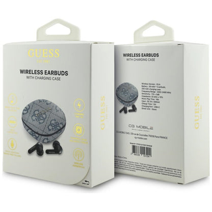 Handsfree Bluetooth Guess 4G Classic Metal Logo, TWS, Μπλε