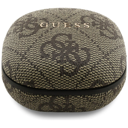 Handsfree Bluetooth Guess 4G Classic Metal Logo, TWS, Καφέ