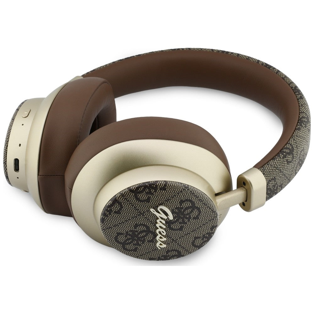 Handsfree Bluetooth Guess 4G Gold Script Metal, A2DP, Καφέ