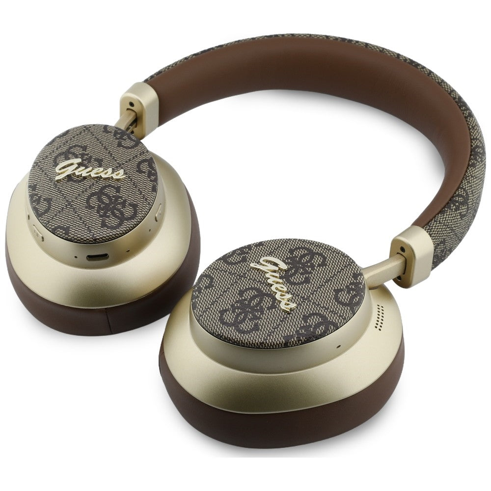 Handsfree Bluetooth Guess 4G Gold Script Metal, A2DP, Καφέ