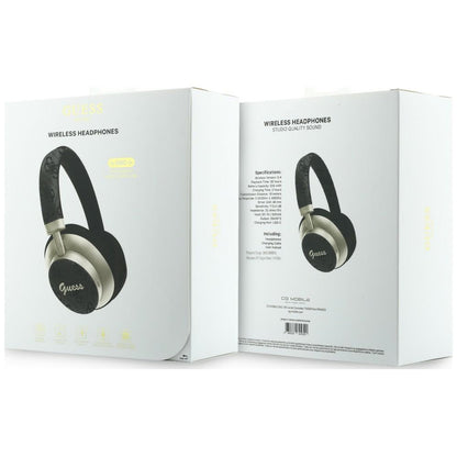 Ασύρματο Bluetooth Handsfree Guess 4G Gold Script Metal, A2DP, Μαύρο