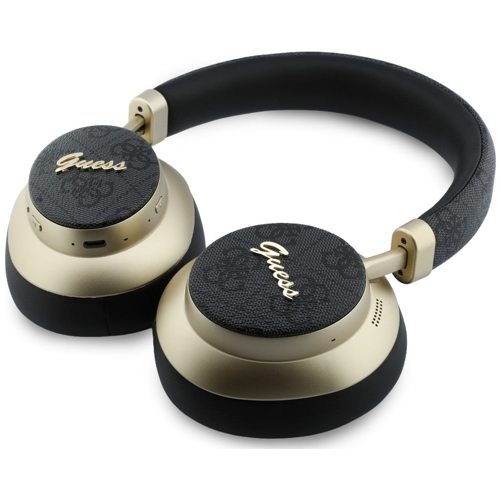 Ασύρματο Bluetooth Handsfree Guess 4G Gold Script Metal, A2DP, Μαύρο