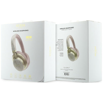 Handsfree Bluetooth Guess 4G Gold Script Metal, A2DP, Ροζ
