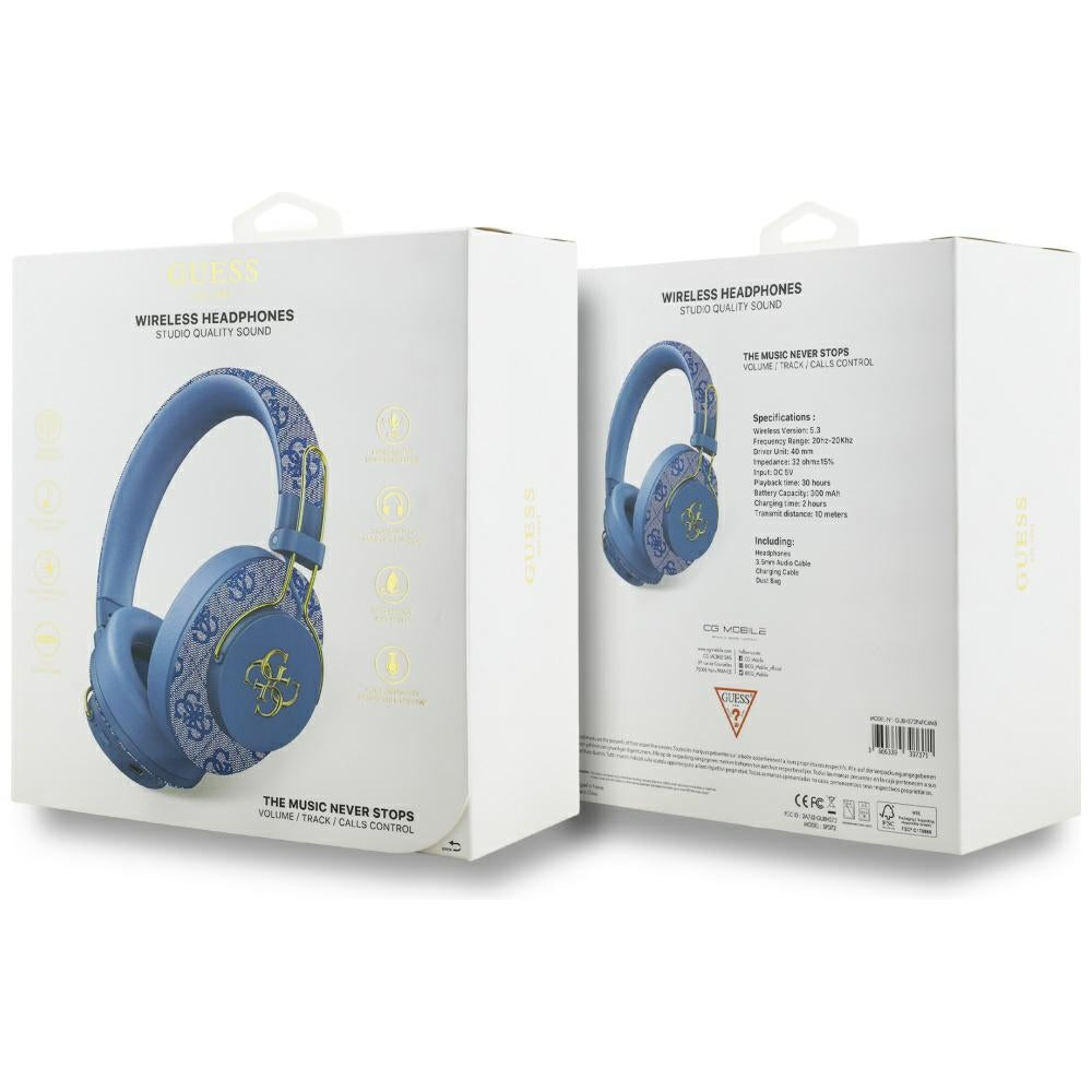 Handsfree Bluetooth Guess 4G Metal Logo, A2DP, Μπλε