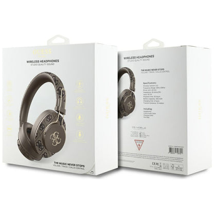 Handsfree Bluetooth Guess 4G Metal Logo, A2DP, Καφέ