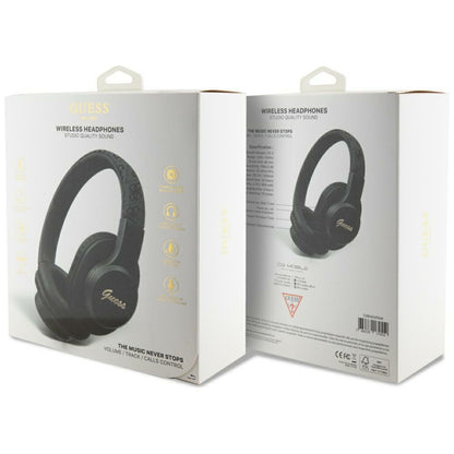 Handsfree Bluetooth Guess 4G Tone on Tone Script Logo, A2DP, Μαύρο