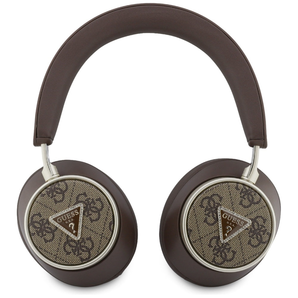 Handsfree Bluetooth Guess 4G Gold Triangle Logo, A2DP, Καφέ