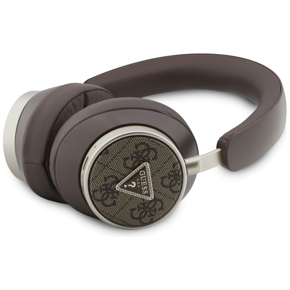 Handsfree Bluetooth Guess 4G Gold Triangle Logo, A2DP, Καφέ