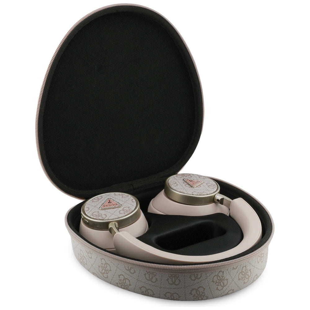 Handsfree Bluetooth Guess 4G Gold Triangle Logo, A2DP, Ροζ