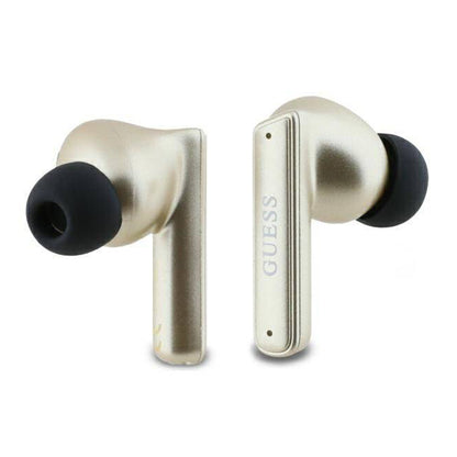 Handsfree Bluetooth Guess Capsule με Εκτυπωμένο Λογότυπο, TWS, ANC, Χρυσό
