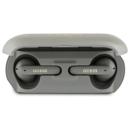 Handsfree Bluetooth Guess Elongated Metallic Printed Logo, TWS, Γκρι