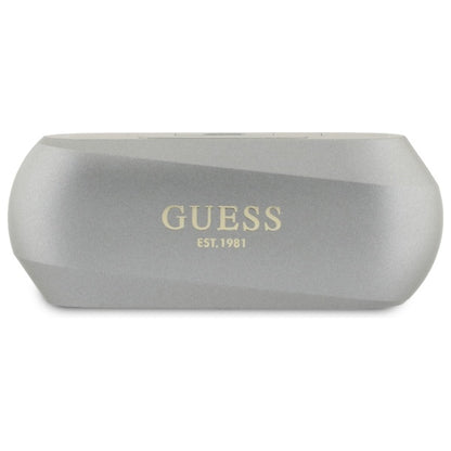Handsfree Bluetooth Guess Elongated Metallic Printed Logo, TWS, Γκρι