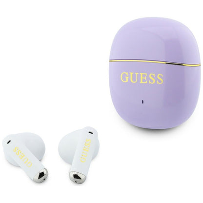 Ασύρματο ακουστικό Bluetooth Guess Glossy Gold Line Classic, TWS, Μωβ