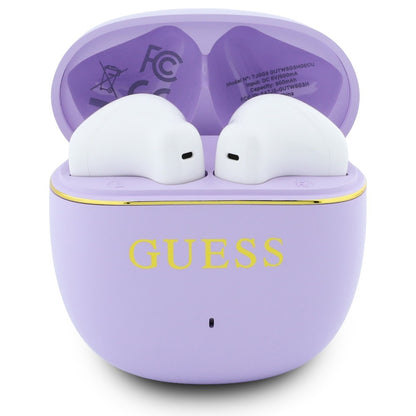 Ασύρματο ακουστικό Bluetooth Guess Glossy Gold Line Classic, TWS, Μωβ