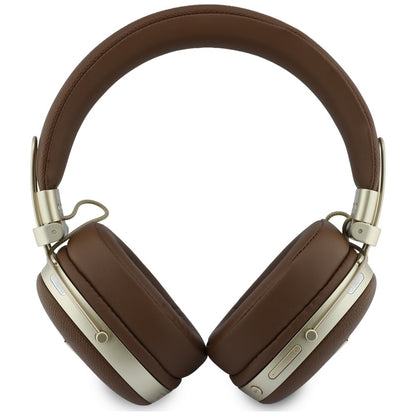 Handsfree Bluetooth Guess με ανάγλυφο τρίγωνο λογότυπο, A2DP, Καφέ