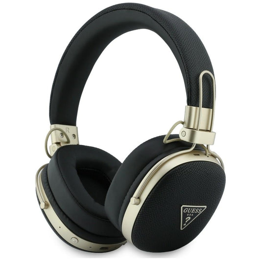 Handsfree Bluetooth Guess με ανάγλυφο τρίγωνο λογότυπο, A2DP, Μαύρο