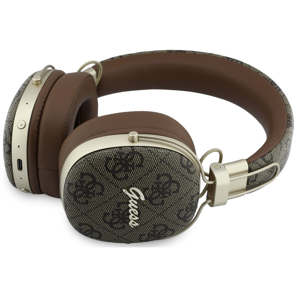 Ασύρματα ακουστικά Bluetooth Guess Metal 4G Script Logo, A2DP, Καφέ