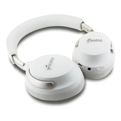 Handsfree Bluetooth Guess Metal Script Logo, A2DP, ANC, Μπεζ