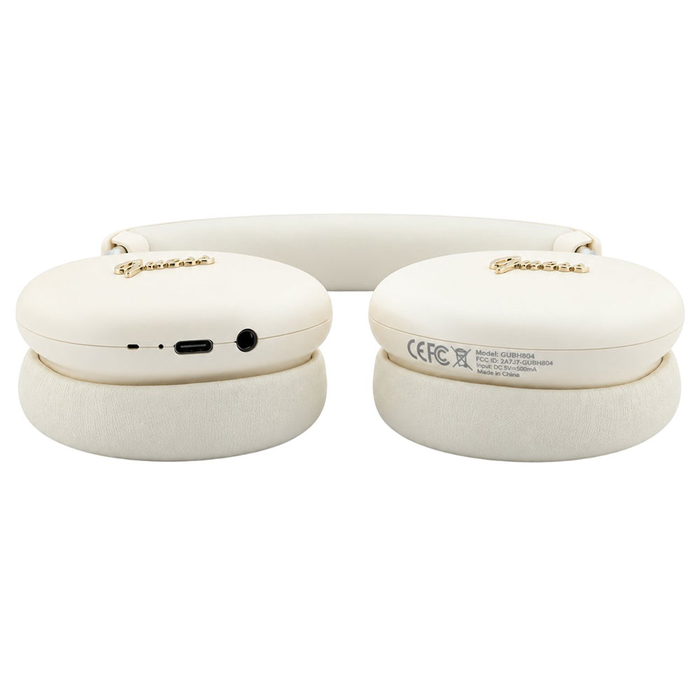 Handsfree Bluetooth Guess Metal Script Logo, A2DP, Μπεζ