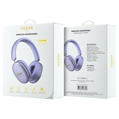 Handsfree Bluetooth Guess Metal Script Logo, A2DP, Μωβ