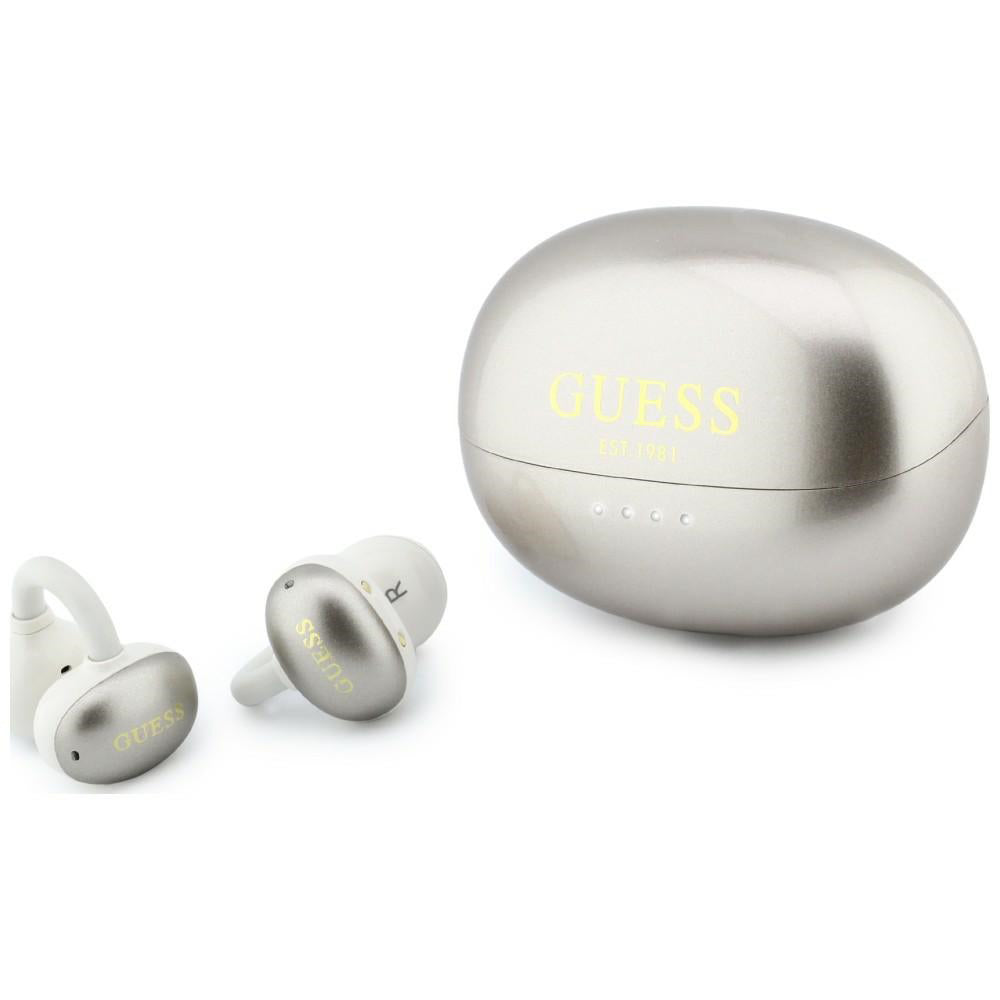 Handsfree Bluetooth Guess Μεταλλικό Φινίρισμα Ηλεκτροπλαστικά Μέρη Κλασικό, TWS, Χρυσό