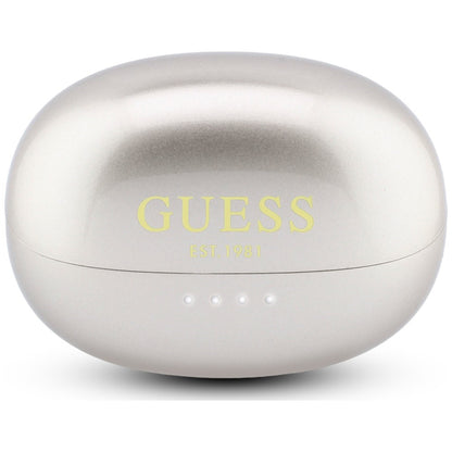 Handsfree Bluetooth Guess Μεταλλικό Φινίρισμα Ηλεκτροπλαστικά Μέρη Κλασικό, TWS, Χρυσό