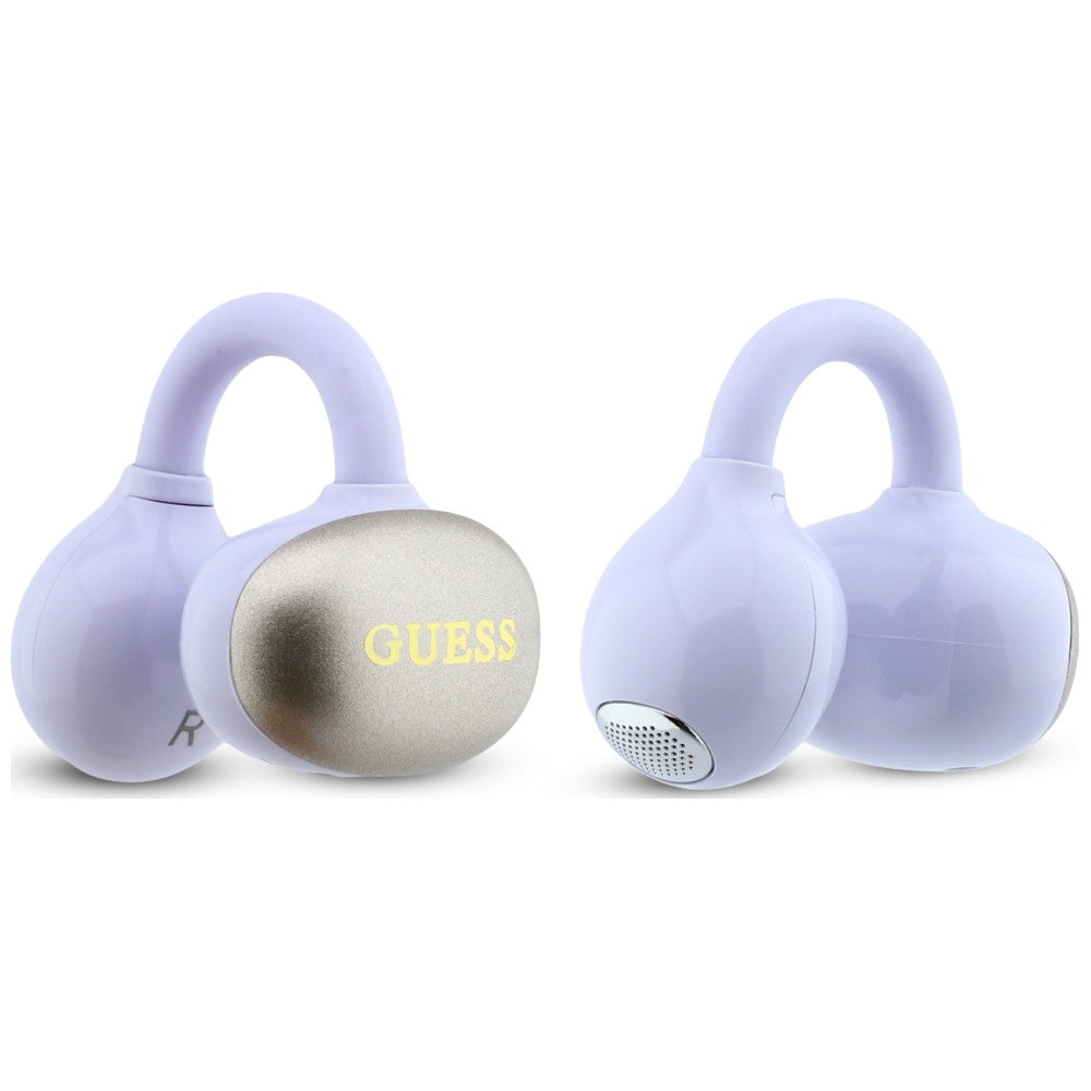 Handsfree Bluetooth Guess Μεταλλικό Φινίρισμα Ηλεκτροπλασμένα Μέρη Κλασικό, TWS, Μωβ