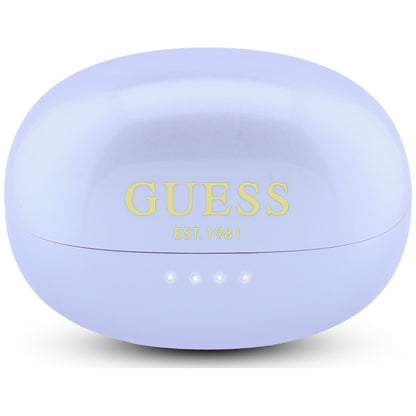Handsfree Bluetooth Guess Μεταλλικό Φινίρισμα Ηλεκτροπλασμένα Μέρη Κλασικό, TWS, Μωβ
