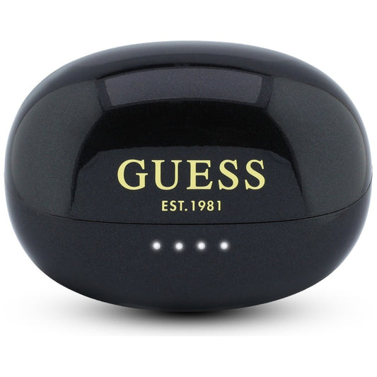 Ασύρματα ακουστικά Bluetooth Guess με μεταλλικό φινίρισμα, ηλεκτροπλαστικά μέρη, κλασικά, TWS, μαύρα
