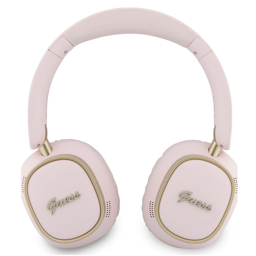 Ασύρματα ακουστικά Bluetooth Guess Rectangle Metal Script, A2DP, Ροζ
