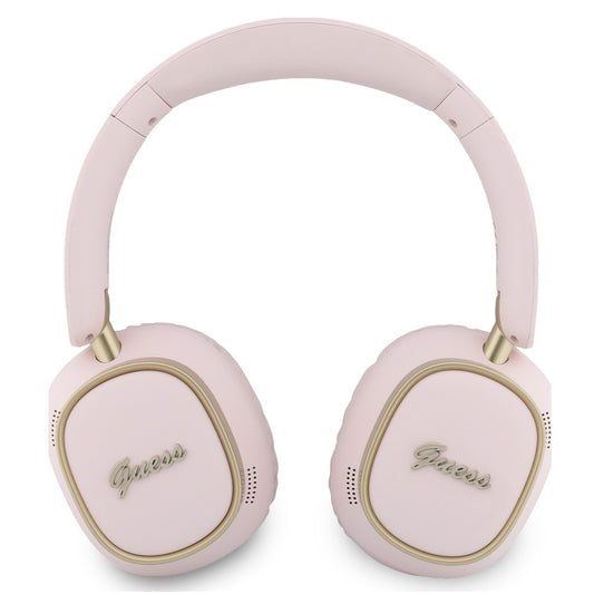 Ασύρματα ακουστικά Bluetooth Guess Rectangle Metal Script, A2DP, Ροζ