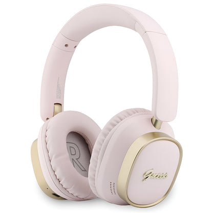 Ασύρματα ακουστικά Bluetooth Guess Rectangle Metal Script, A2DP, Ροζ