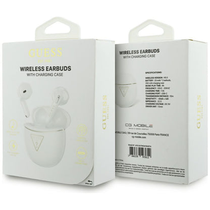 Handsfree Bluetooth Guess Script Print, TWS, Λευκό