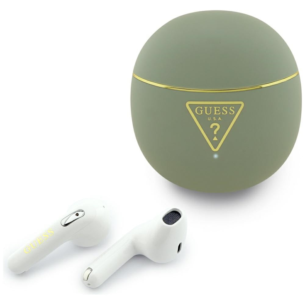 Handsfree Bluetooth Guess Script Print, TWS, Κακί