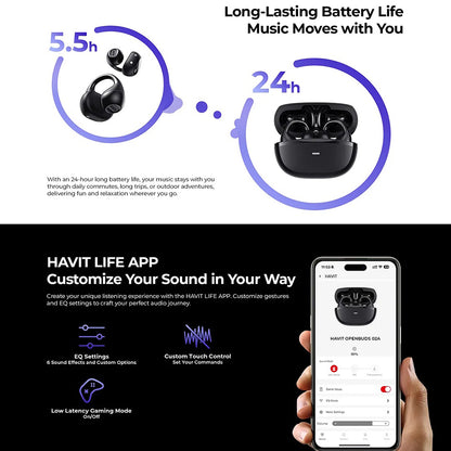 Handsfree Bluetooth HAVIT OWS916, TWS, Μαύρο
