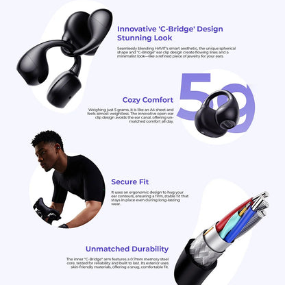 Handsfree Bluetooth HAVIT OWS916, TWS, Μαύρο