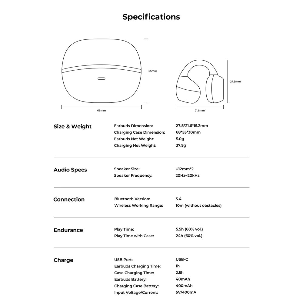 Handsfree Bluetooth HAVIT OWS916, TWS, Μαύρο