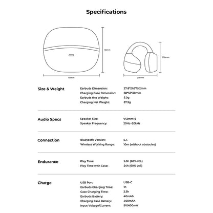 Handsfree Bluetooth HAVIT OWS916, TWS, Μαύρο